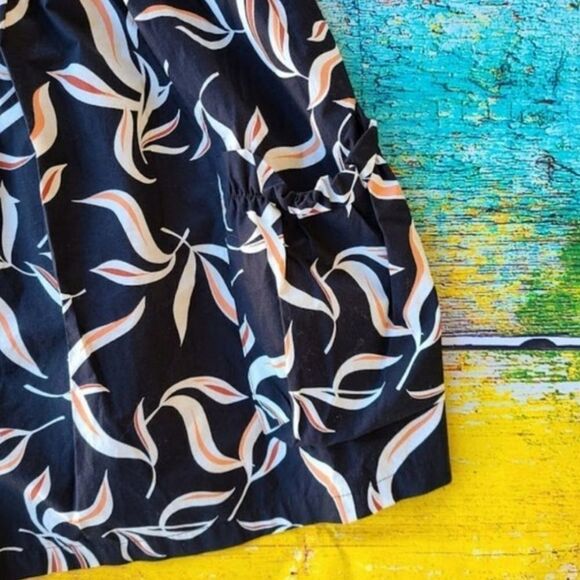 NWT Anthro Hei Hei Black Palma Tropical Open Back Cotton Oversized Romper S - Picture 4 of 7